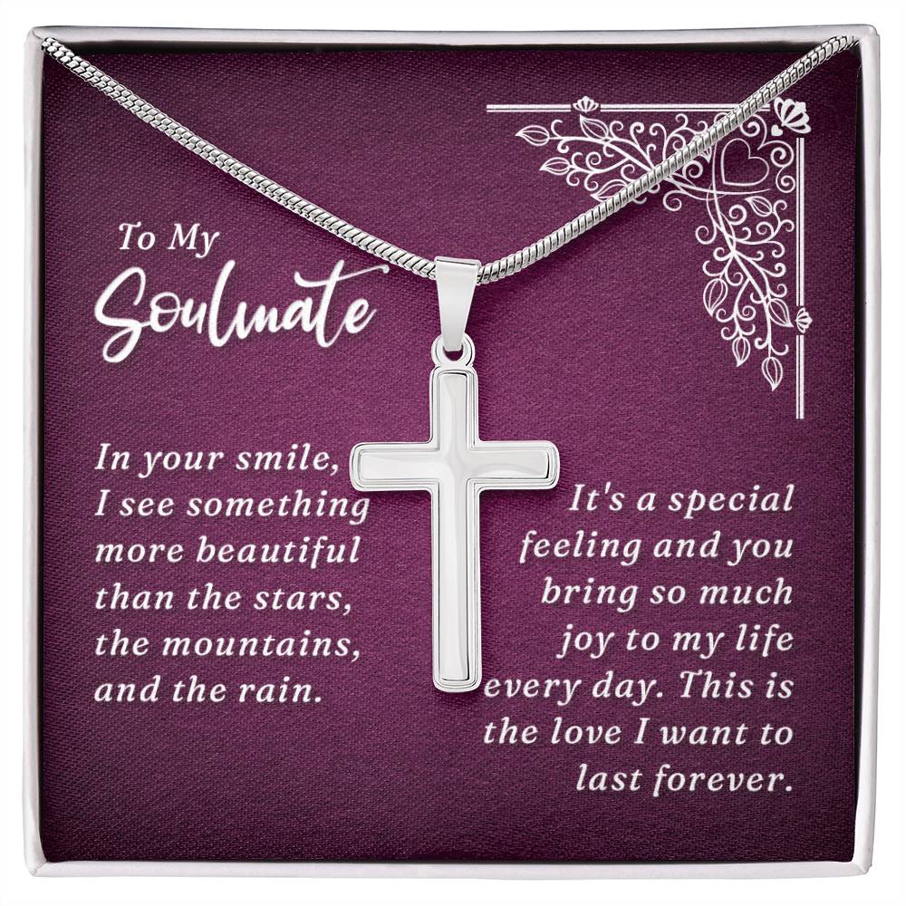 Artisan Cross Necklace - Snake Chain