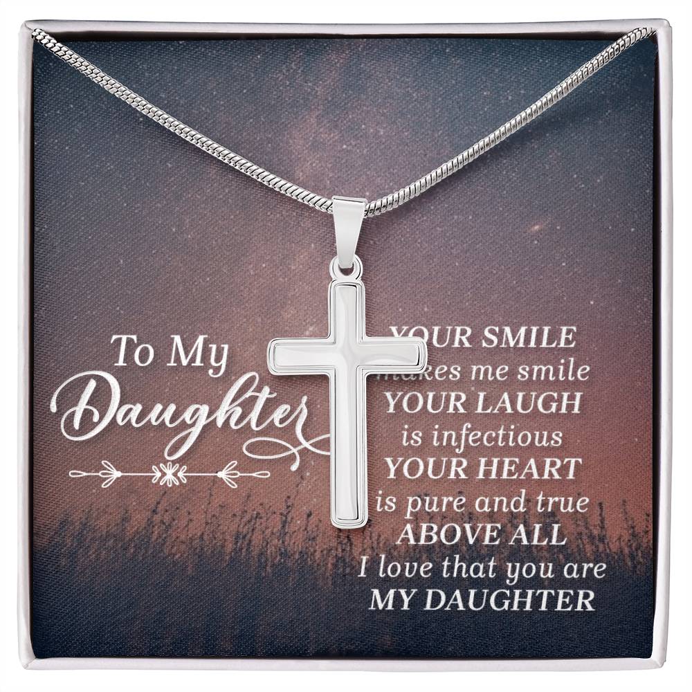 Artisan Cross Necklace - Snake Chain