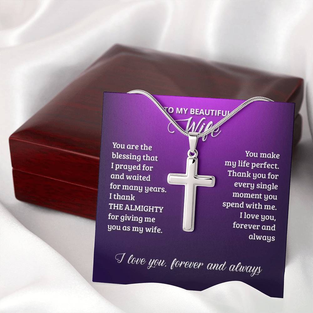 Artisan Cross Necklace - Snake Chain