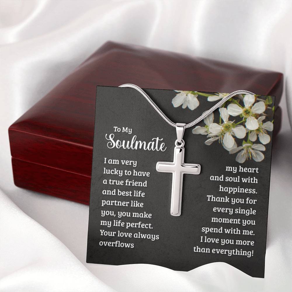 Artisan Cross Necklace - Snake Chain