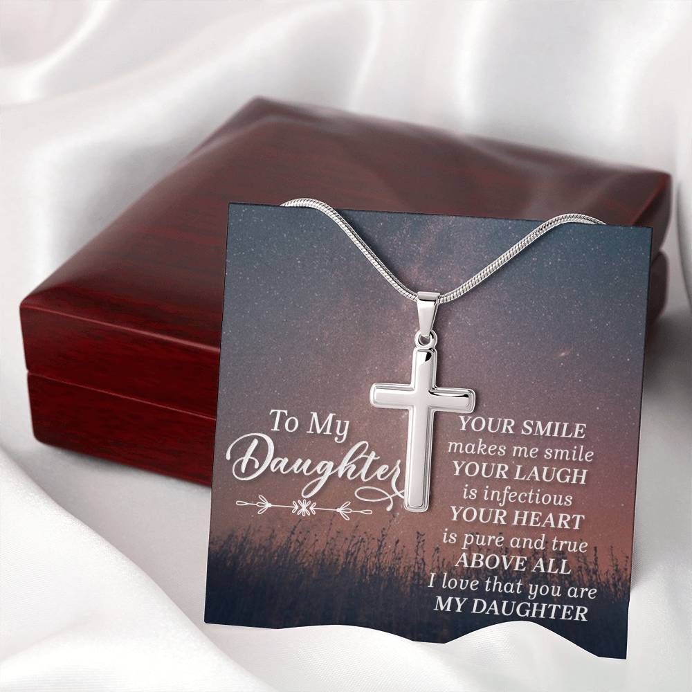Artisan Cross Necklace - Snake Chain