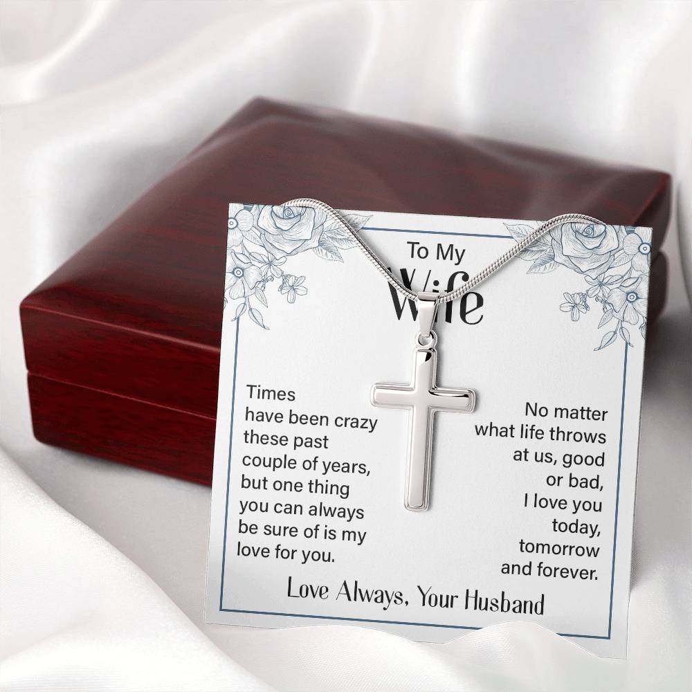 Artisan Cross Necklace - Snake Chain