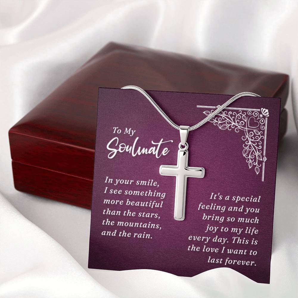 Artisan Cross Necklace - Snake Chain