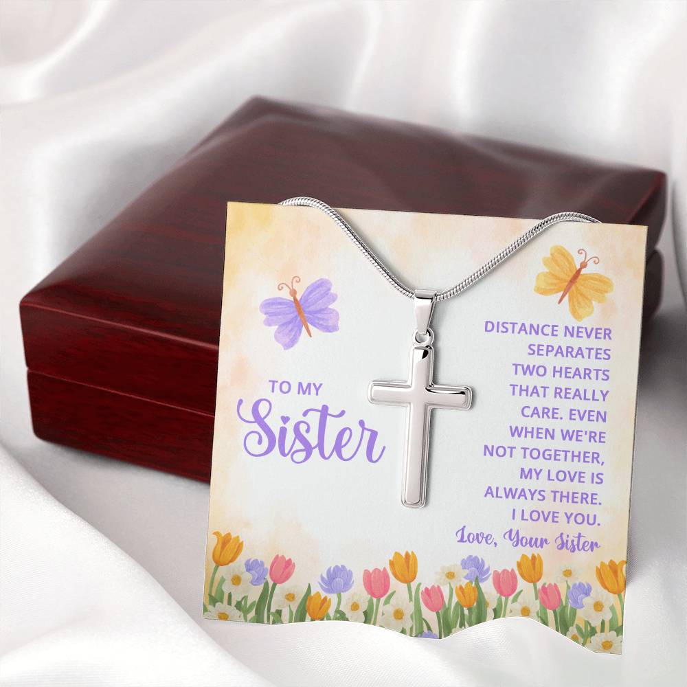 Artisan Cross Necklace - Snake Chain