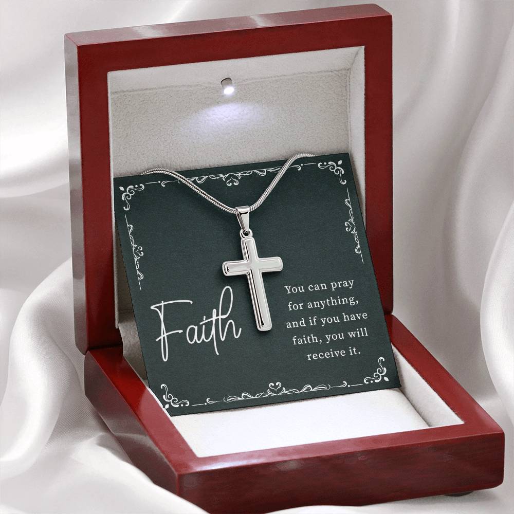 Artisan Cross Necklace - Snake Chain