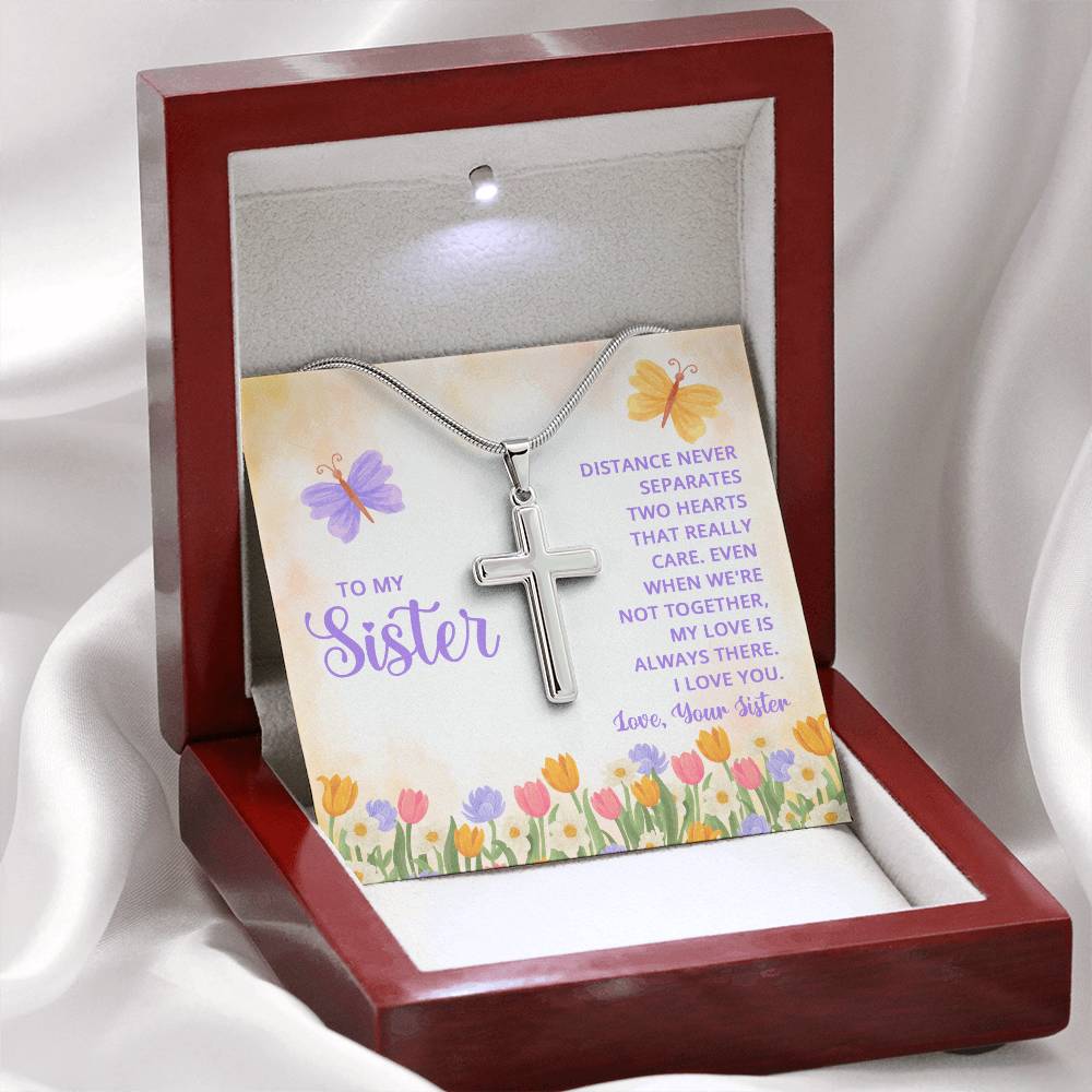 Artisan Cross Necklace - Snake Chain