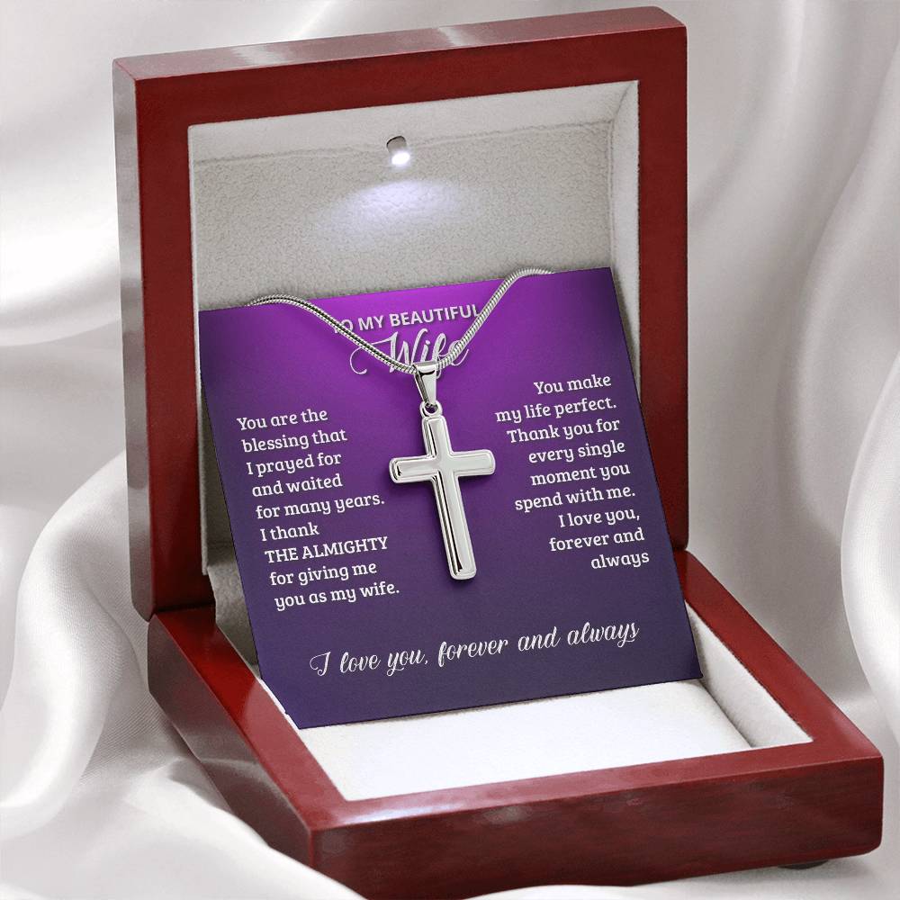 Artisan Cross Necklace - Snake Chain