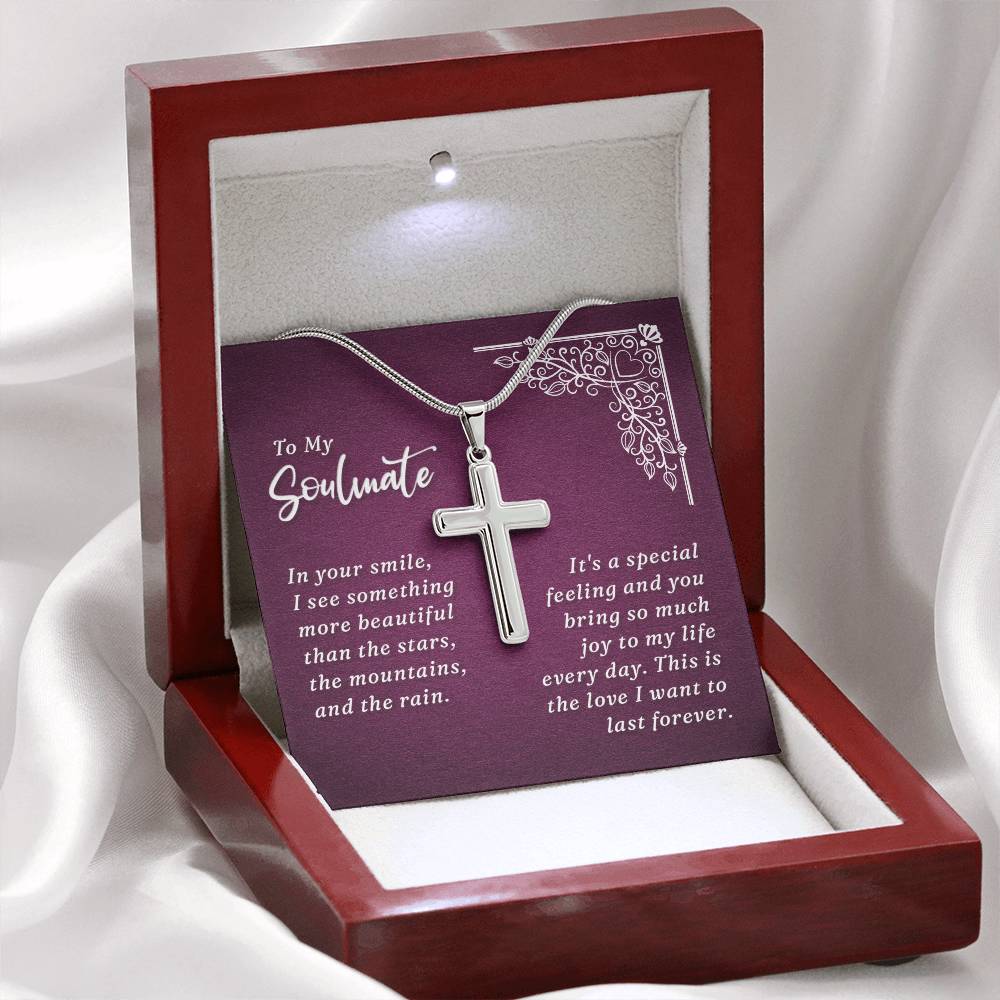 Artisan Cross Necklace - Snake Chain