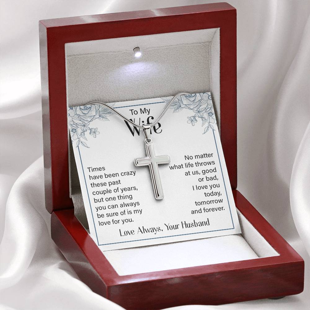 Artisan Cross Necklace - Snake Chain