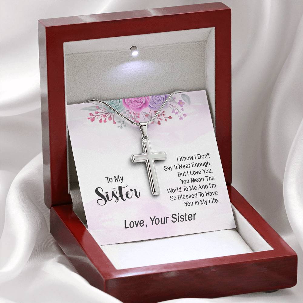 Artisan Cross Necklace - Snake Chain