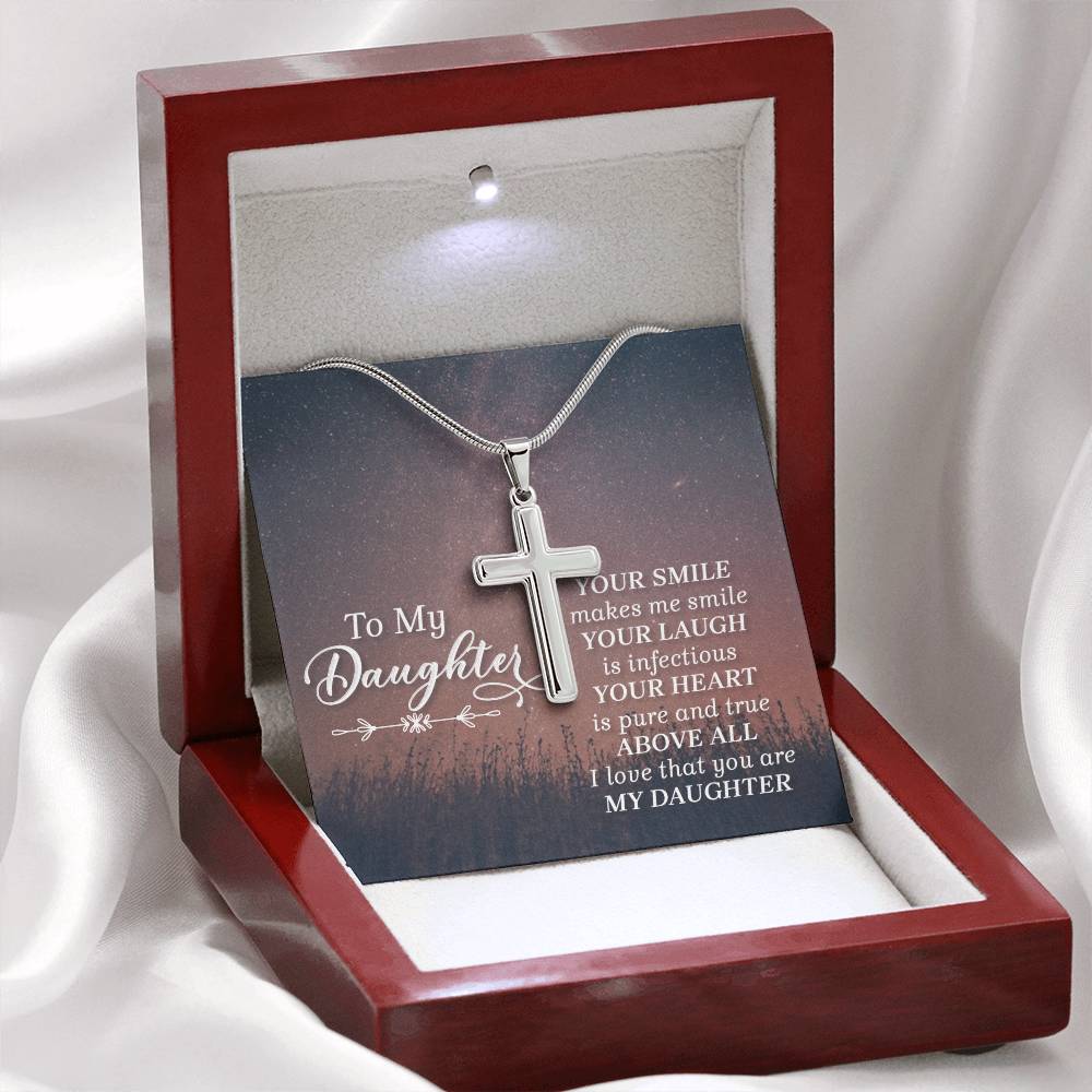 Artisan Cross Necklace - Snake Chain