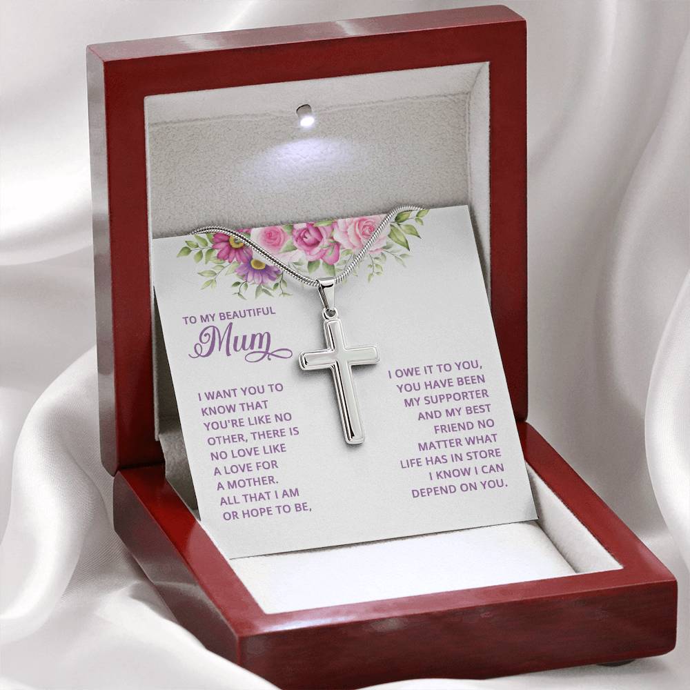 Artisan Cross Necklace - Snake Chain
