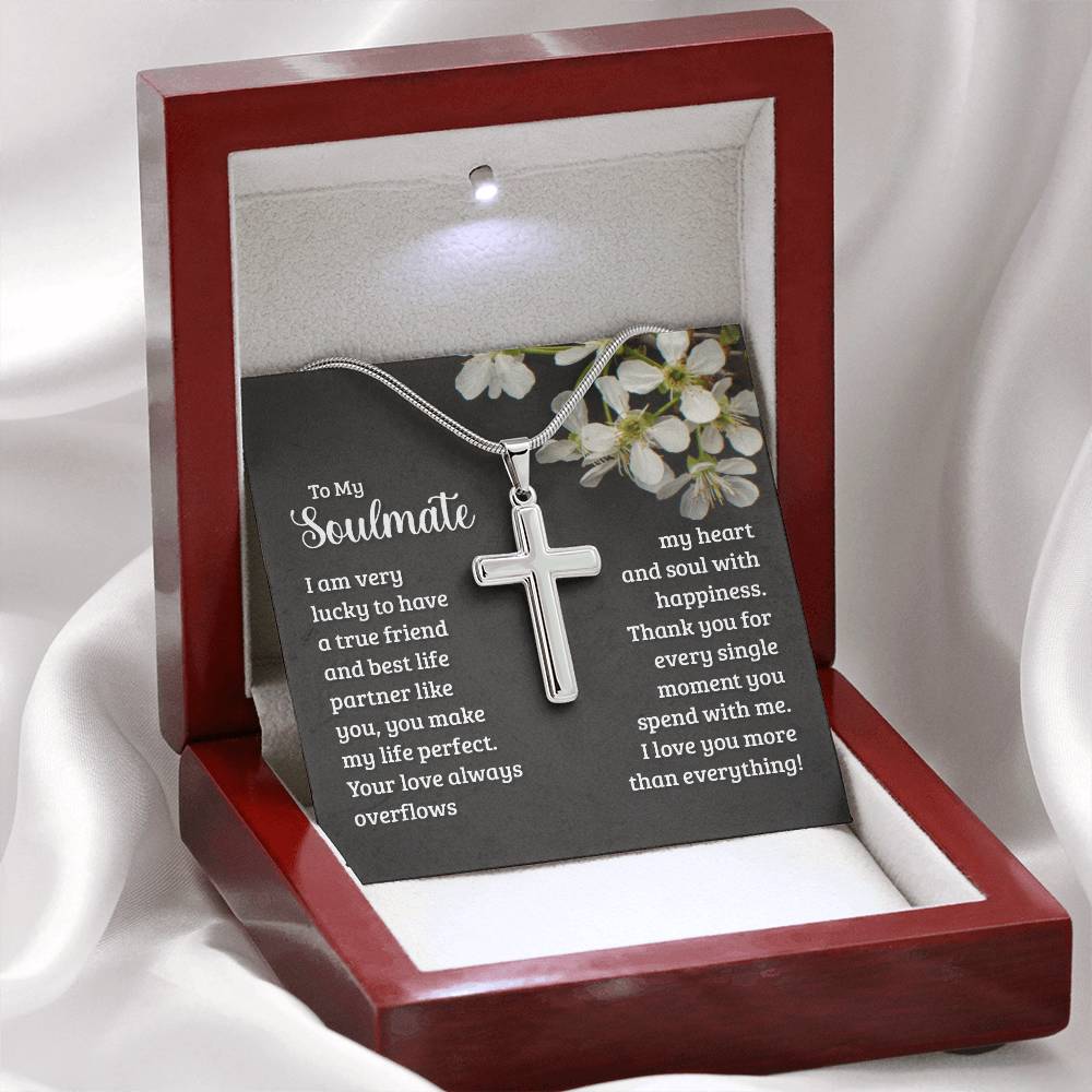 Artisan Cross Necklace - Snake Chain