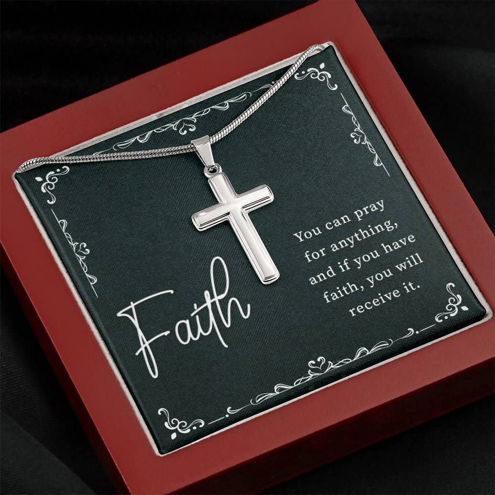 Artisan Cross Necklace - Snake Chain