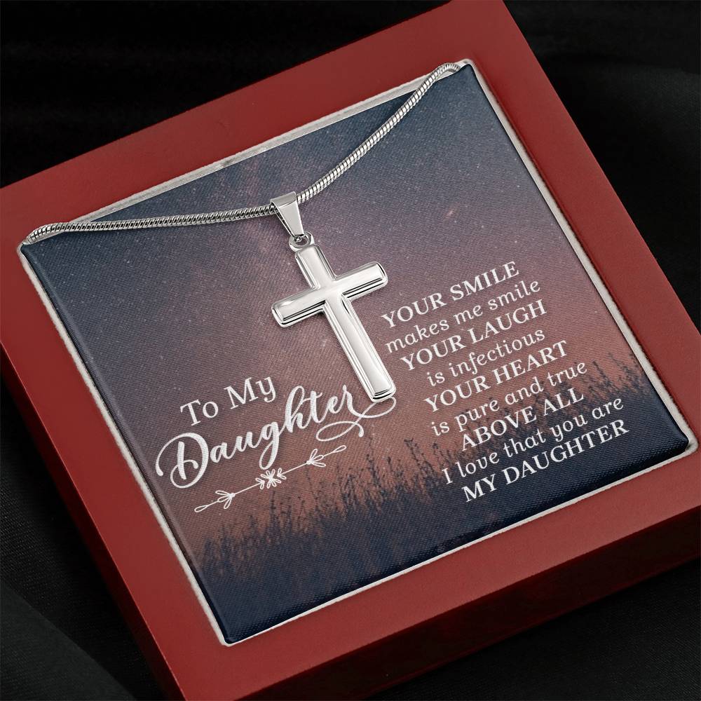 Artisan Cross Necklace - Snake Chain