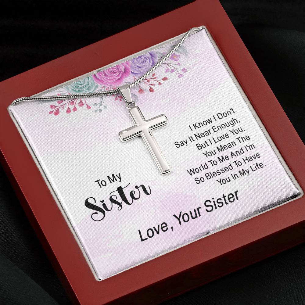 Artisan Cross Necklace - Snake Chain