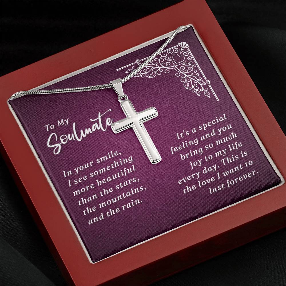 Artisan Cross Necklace - Snake Chain