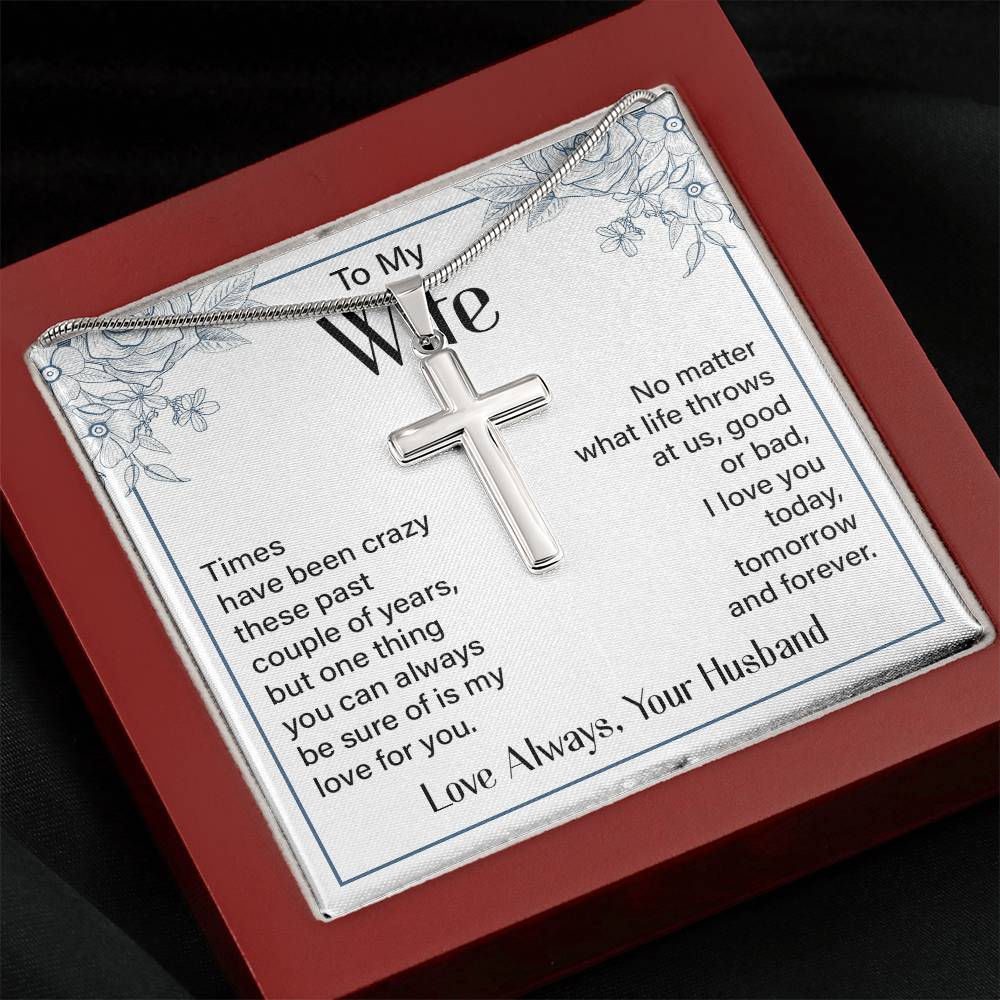 Artisan Cross Necklace - Snake Chain