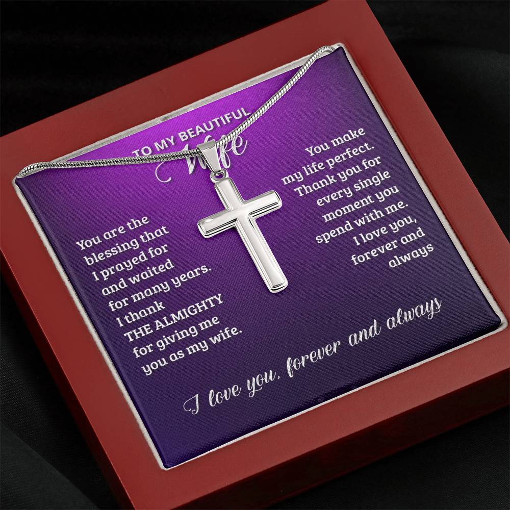 Artisan Cross Necklace - Snake Chain