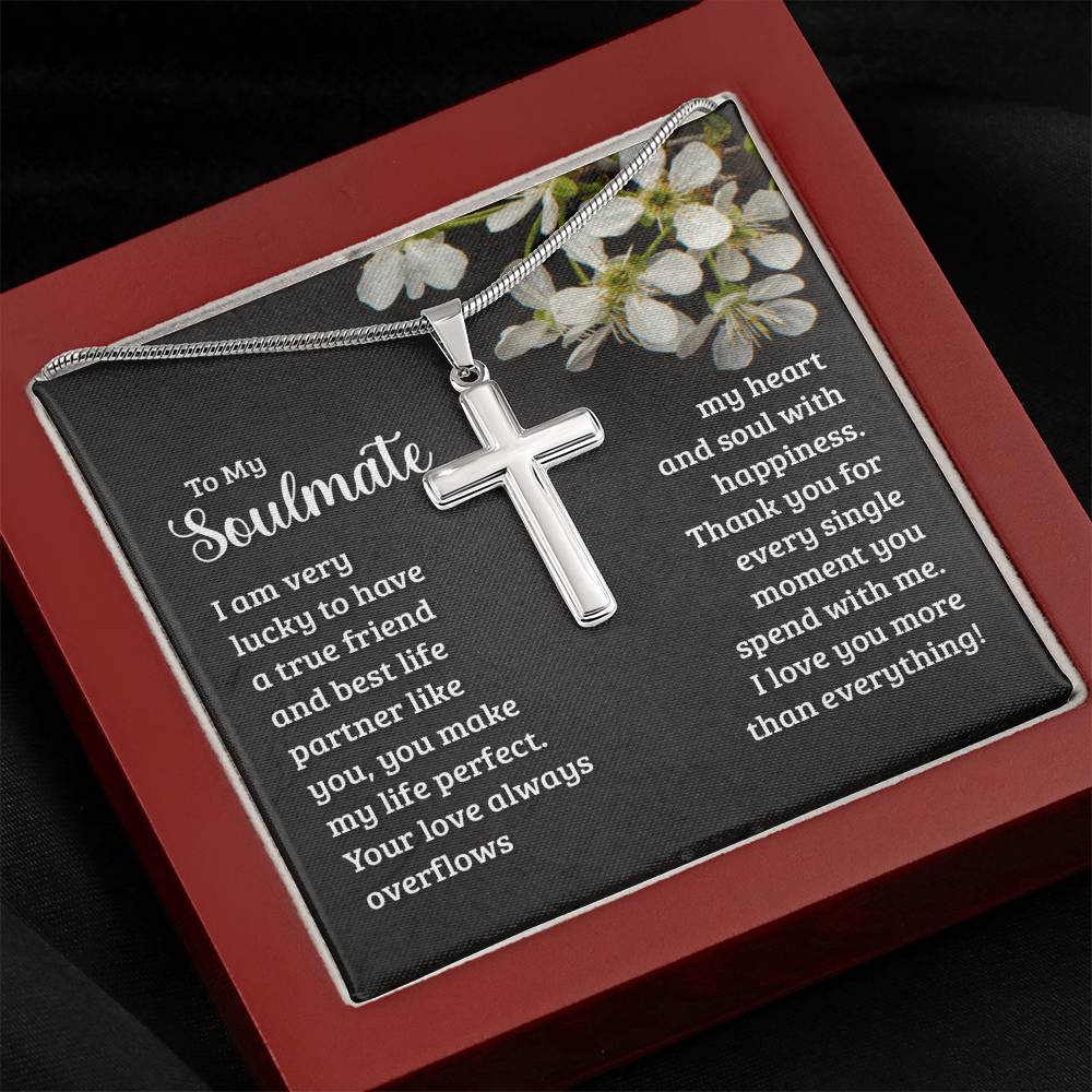 Artisan Cross Necklace - Snake Chain