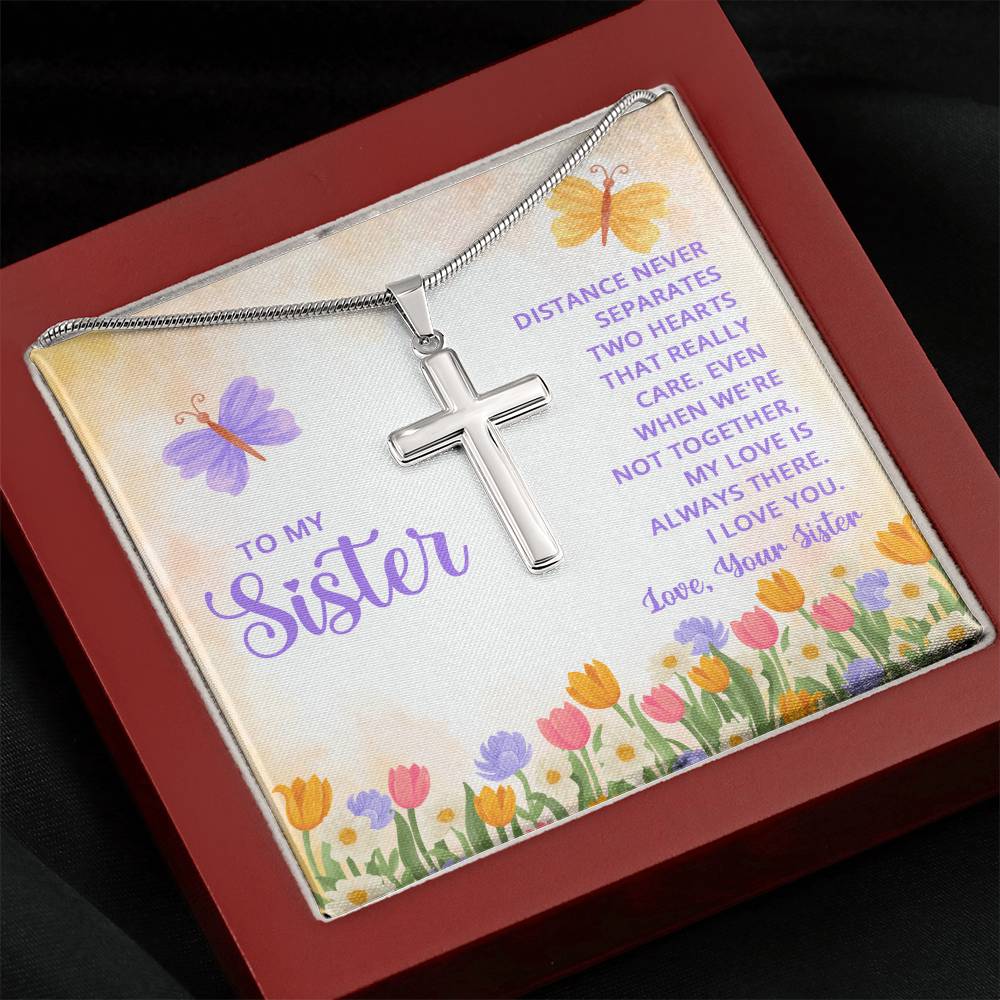 Artisan Cross Necklace - Snake Chain