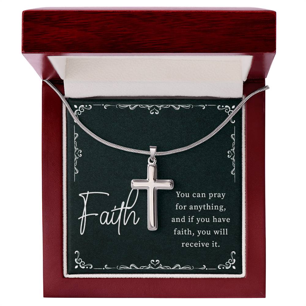Artisan Cross Necklace - Snake Chain