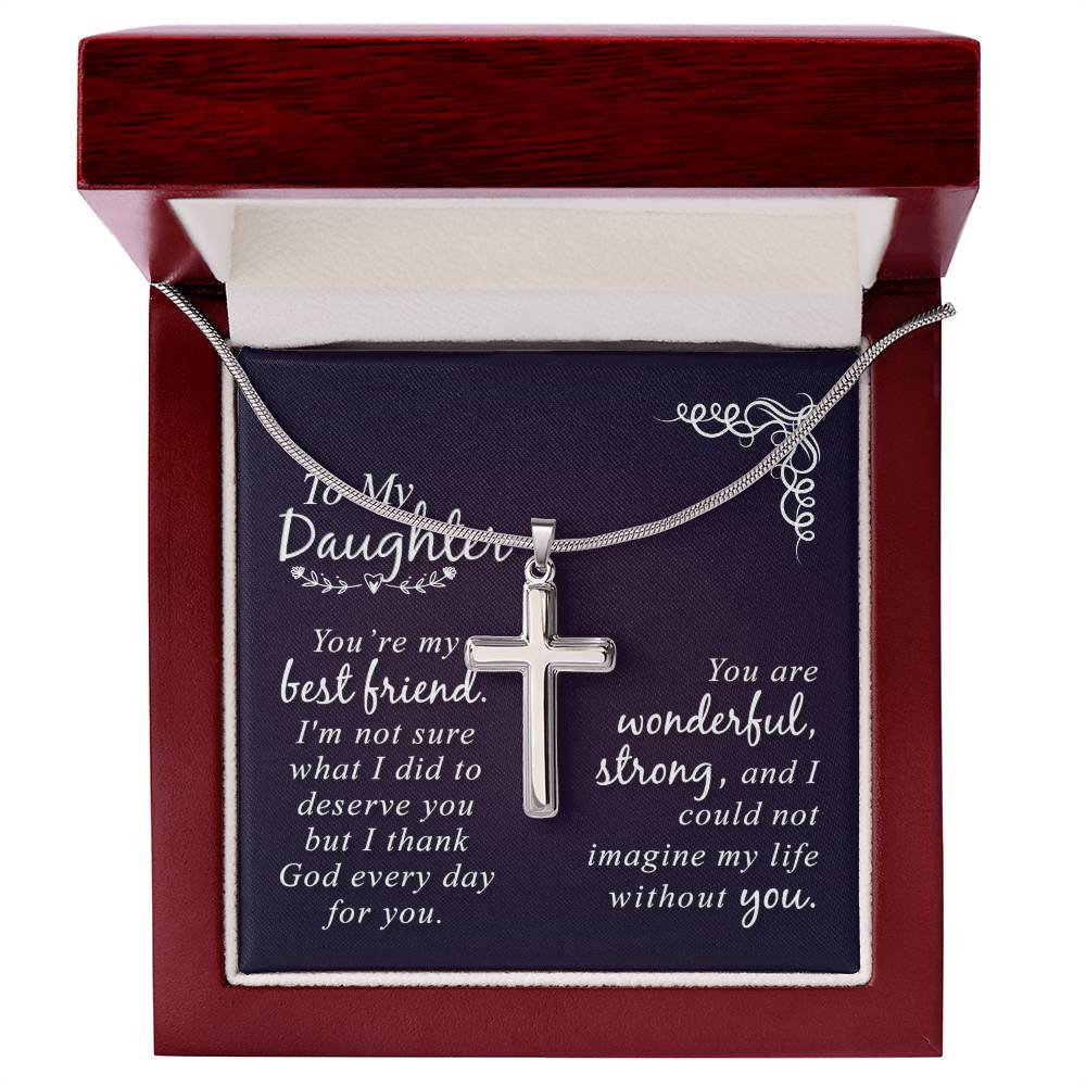 Artisan Cross Necklace - Snake Chain