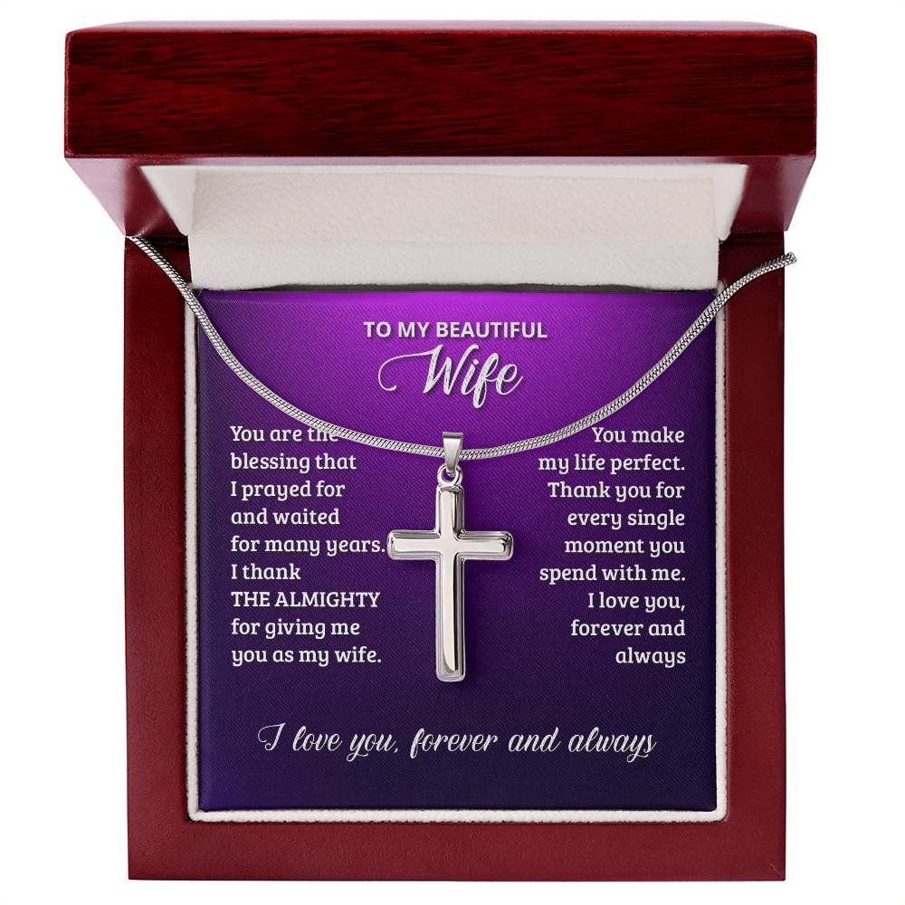 Artisan Cross Necklace - Snake Chain