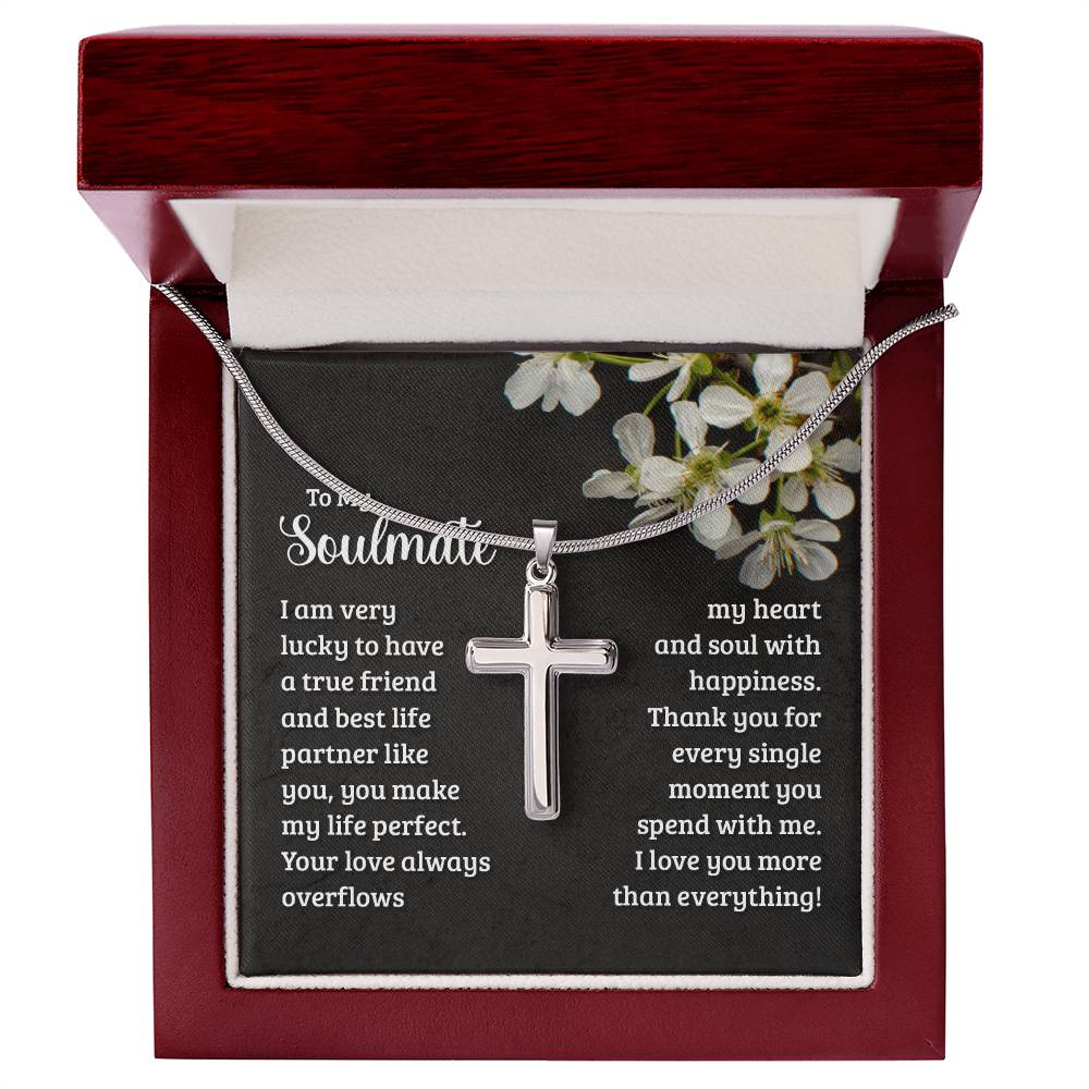 Artisan Cross Necklace - Snake Chain