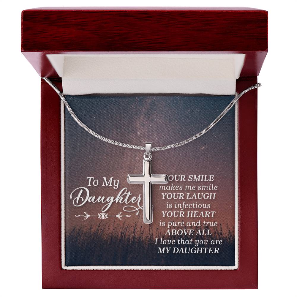 Artisan Cross Necklace - Snake Chain