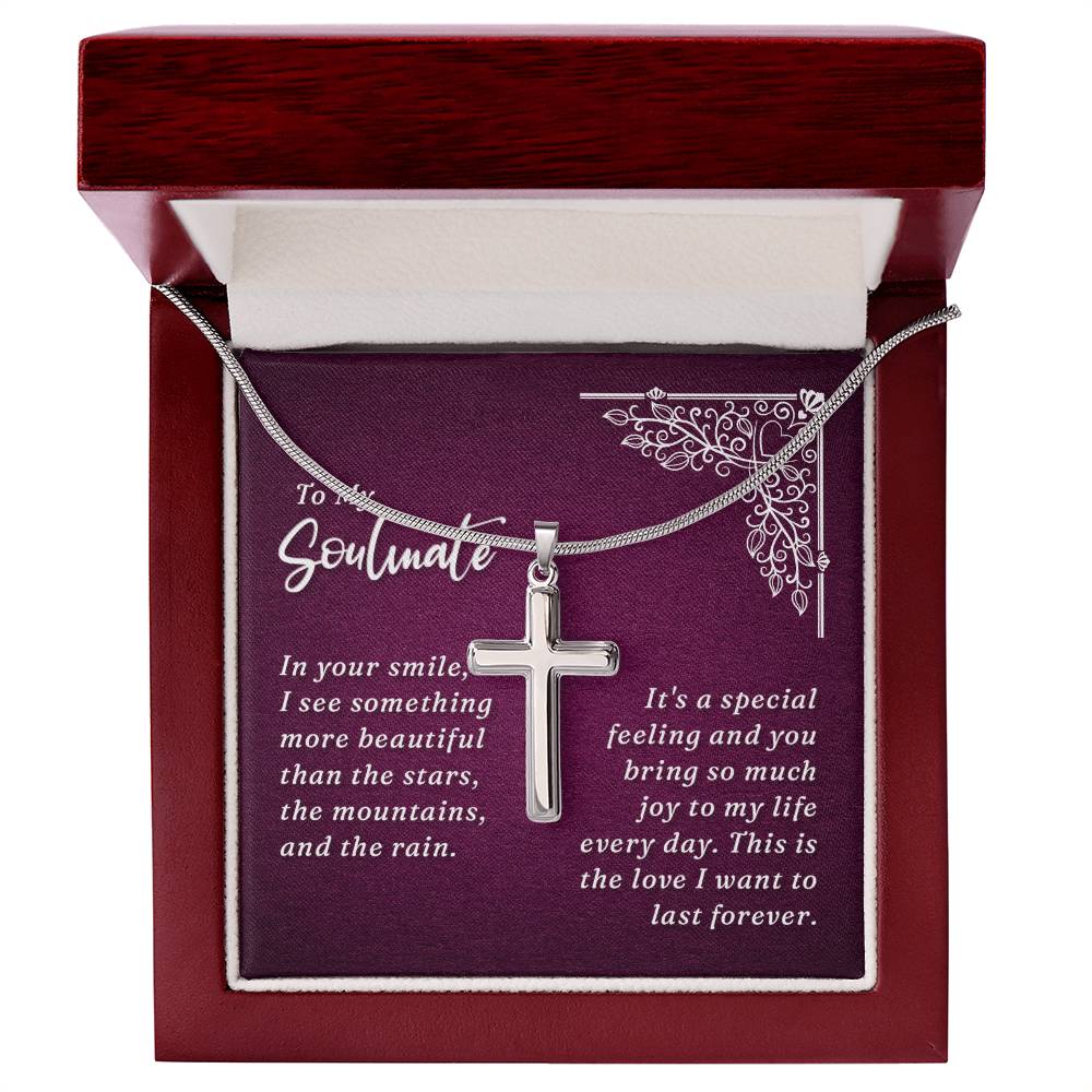 Artisan Cross Necklace - Snake Chain