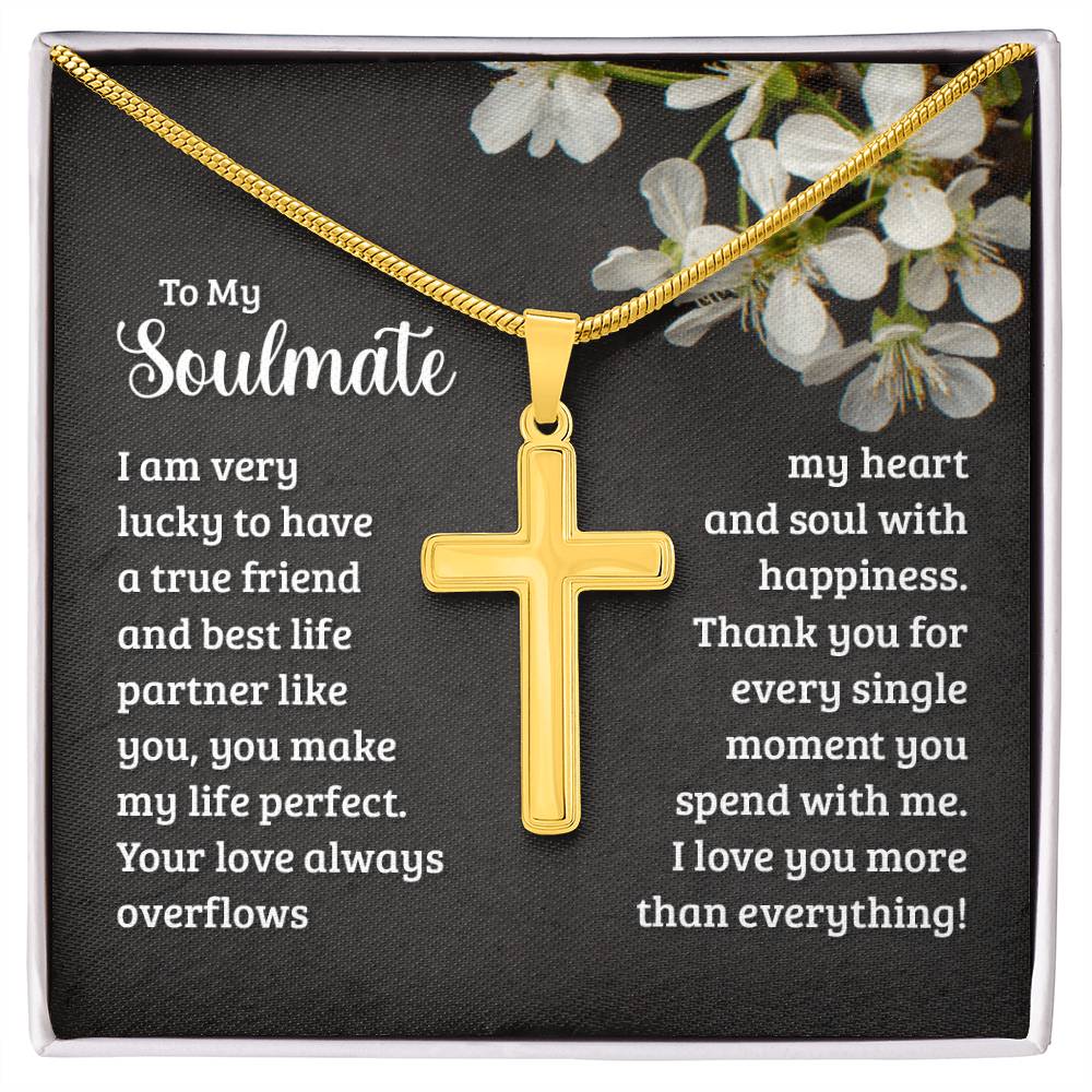 Artisan Cross Necklace - Snake Chain