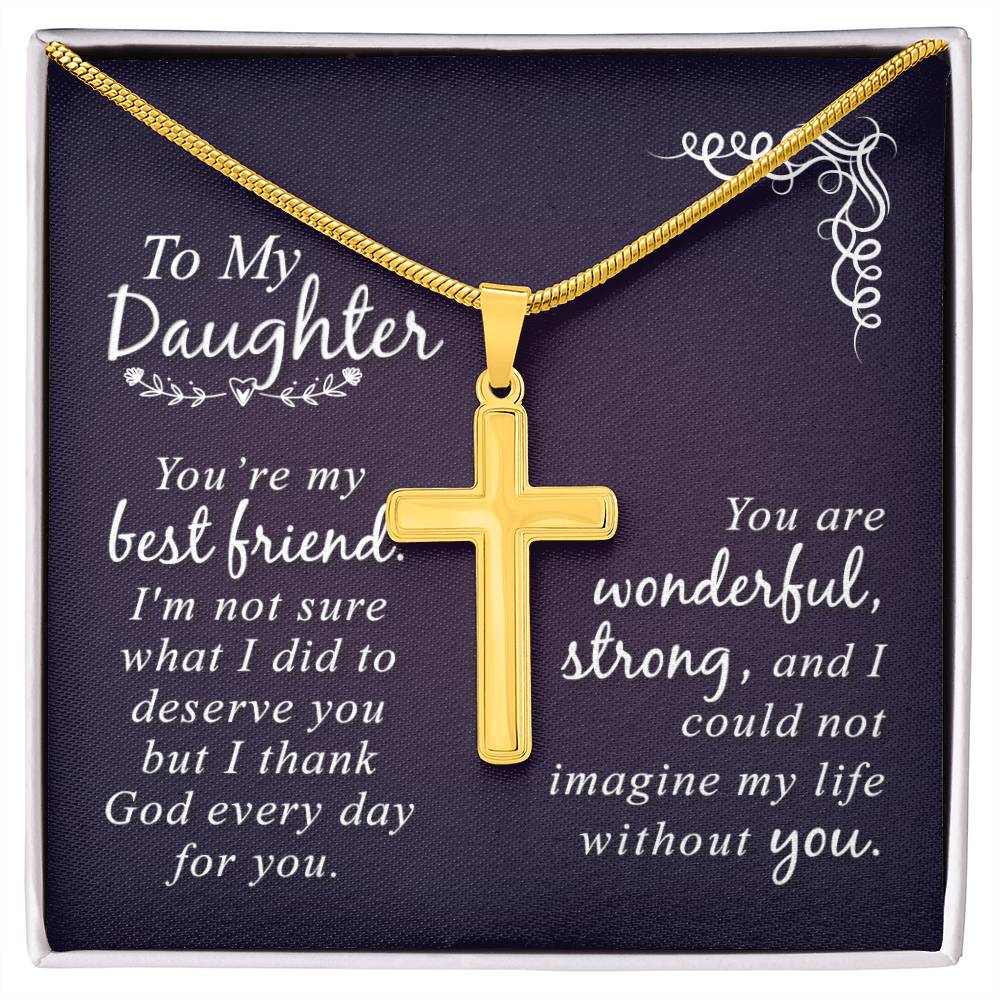 Artisan Cross Necklace - Snake Chain
