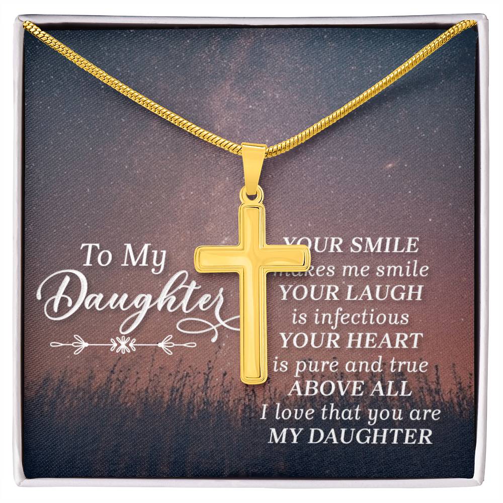 Artisan Cross Necklace - Snake Chain