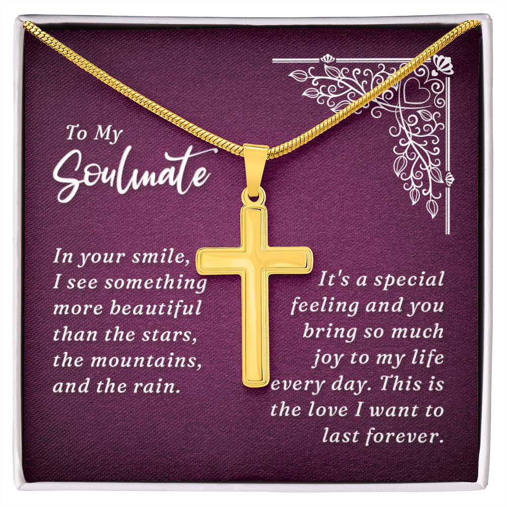Artisan Cross Necklace - Snake Chain