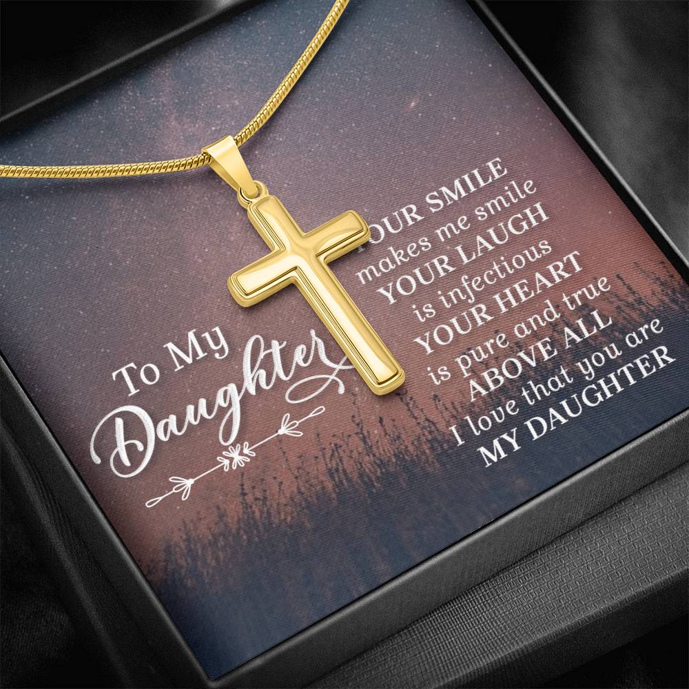 Artisan Cross Necklace - Snake Chain