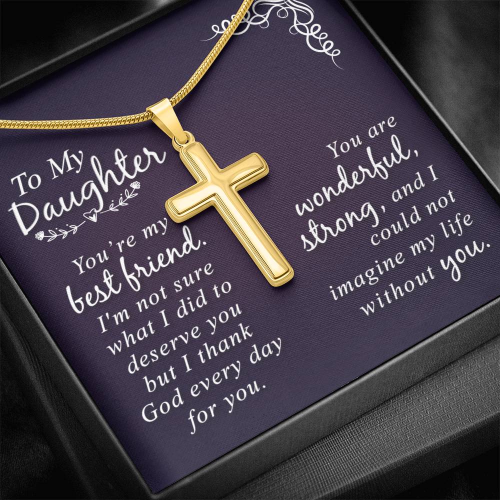 Artisan Cross Necklace - Snake Chain