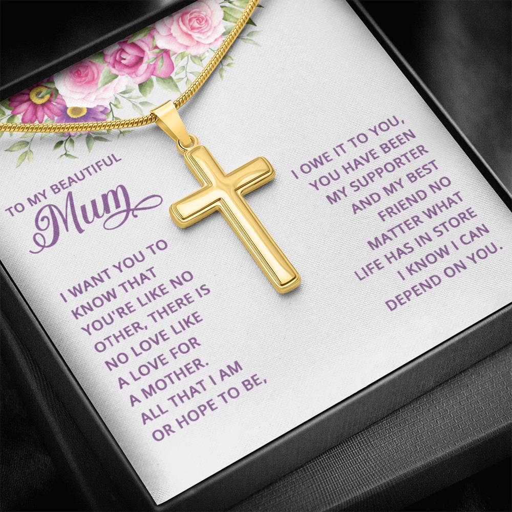 Artisan Cross Necklace - Snake Chain