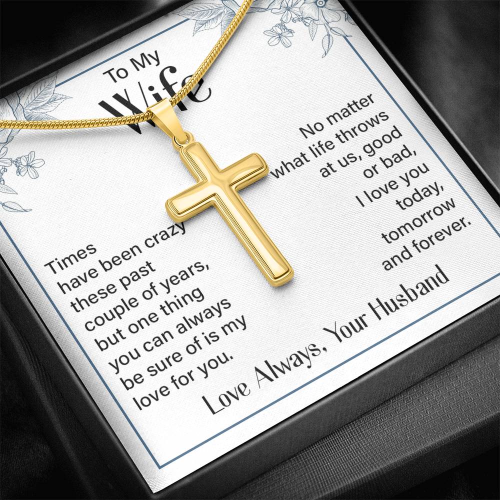 Artisan Cross Necklace - Snake Chain