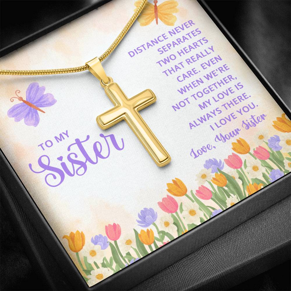 Artisan Cross Necklace - Snake Chain