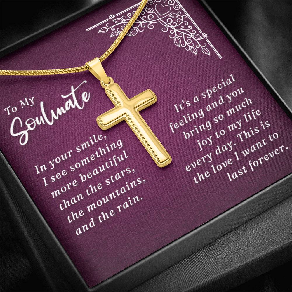 Artisan Cross Necklace - Snake Chain