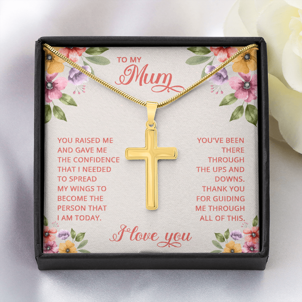 Artisan Cross Necklace - Snake Chain