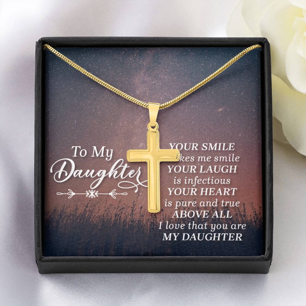 Artisan Cross Necklace - Snake Chain