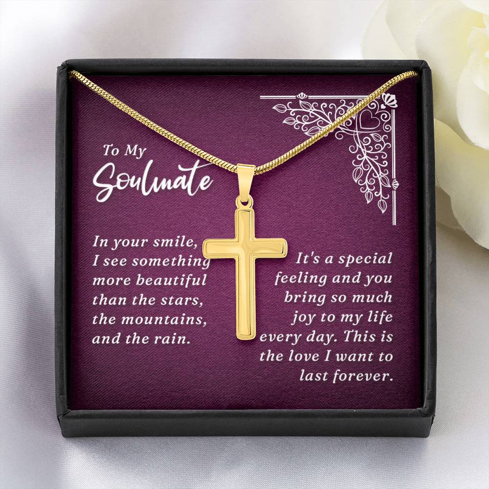 Artisan Cross Necklace - Snake Chain