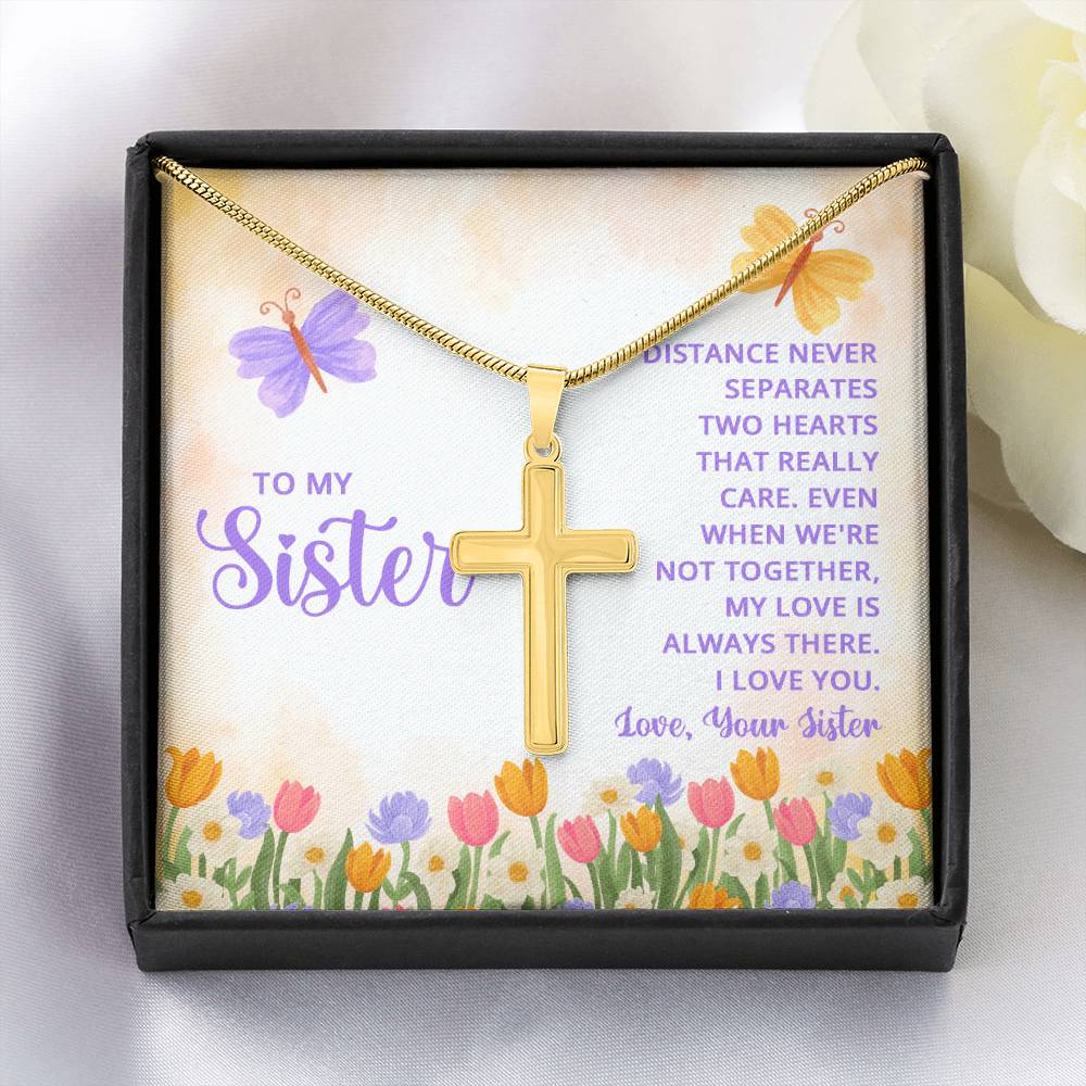 Artisan Cross Necklace - Snake Chain