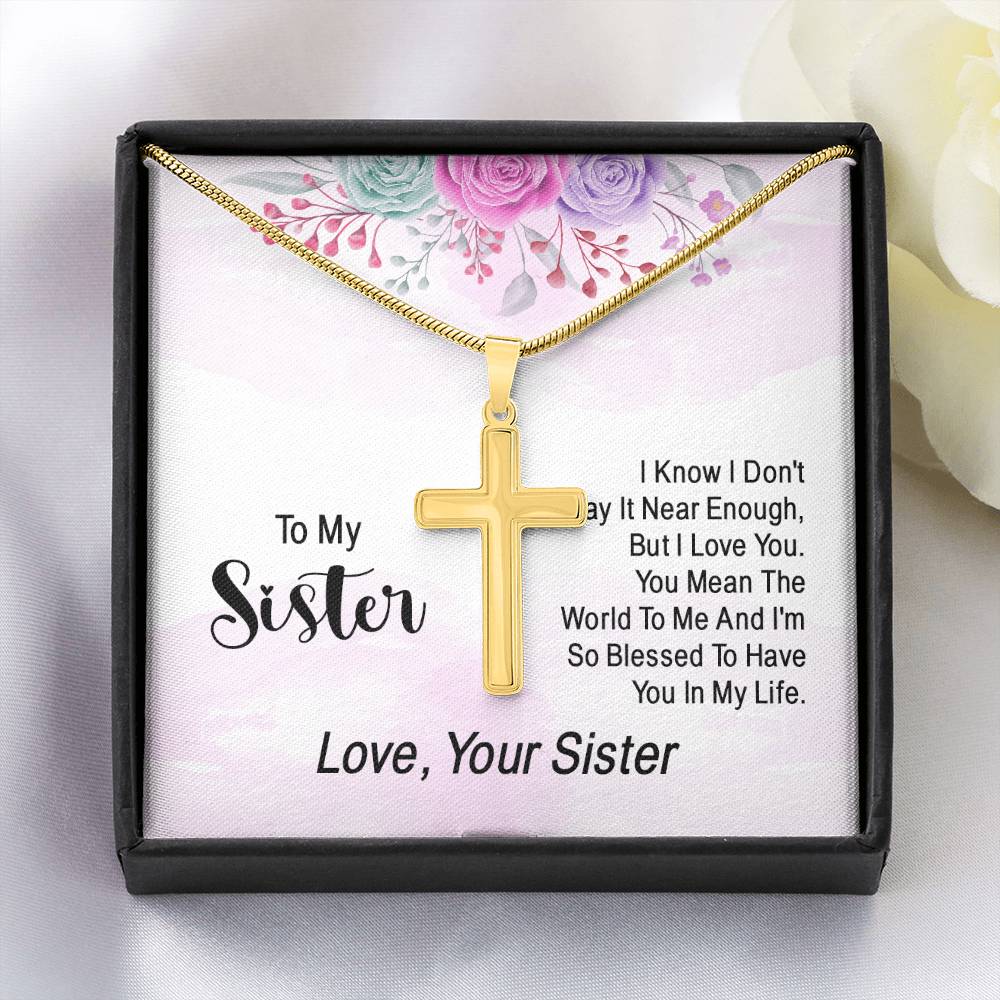 Artisan Cross Necklace - Snake Chain