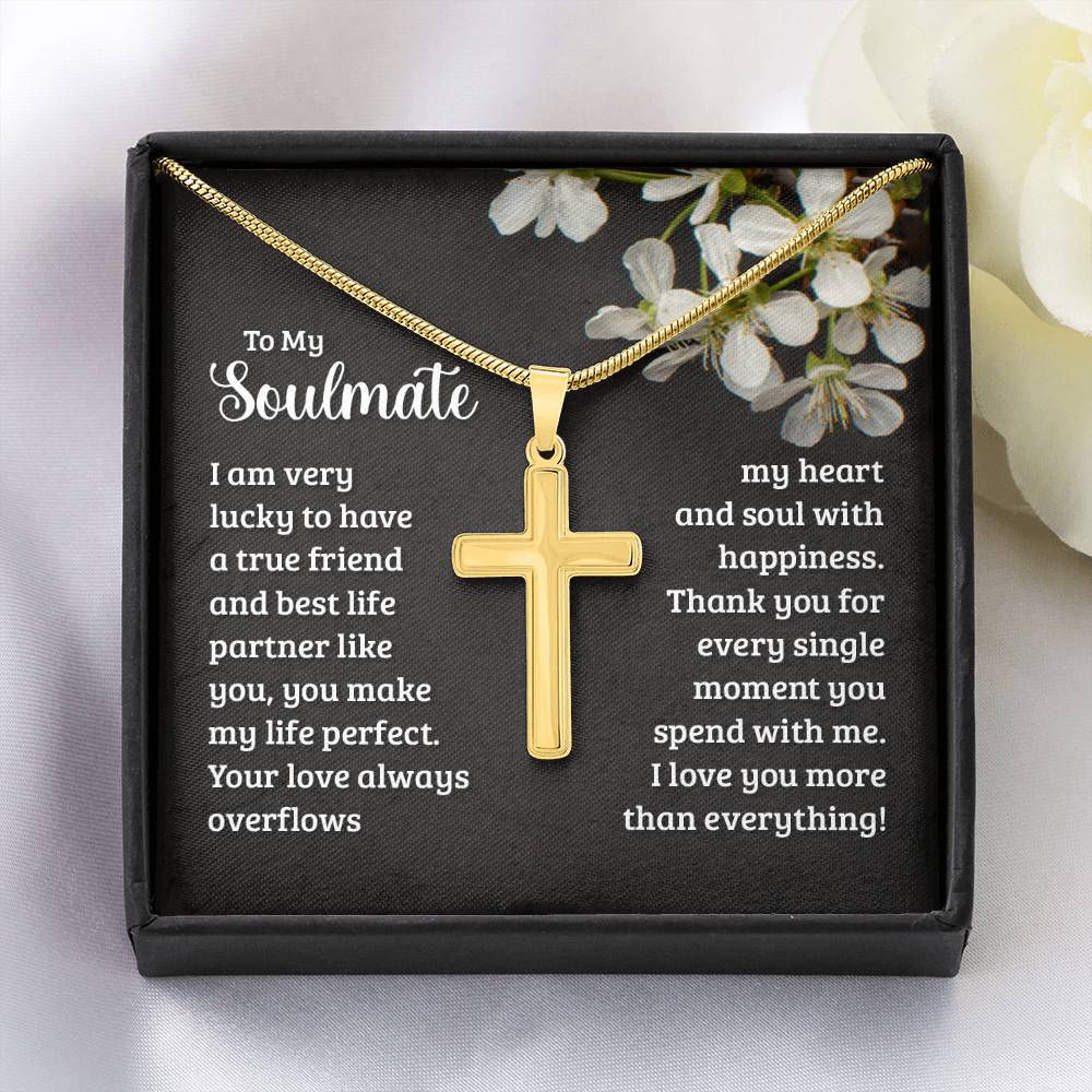 Artisan Cross Necklace - Snake Chain