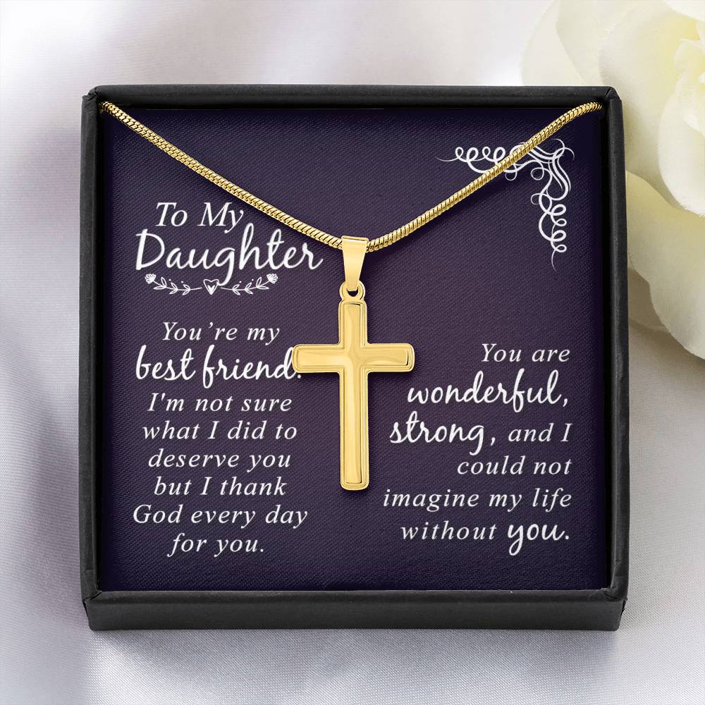 Artisan Cross Necklace - Snake Chain