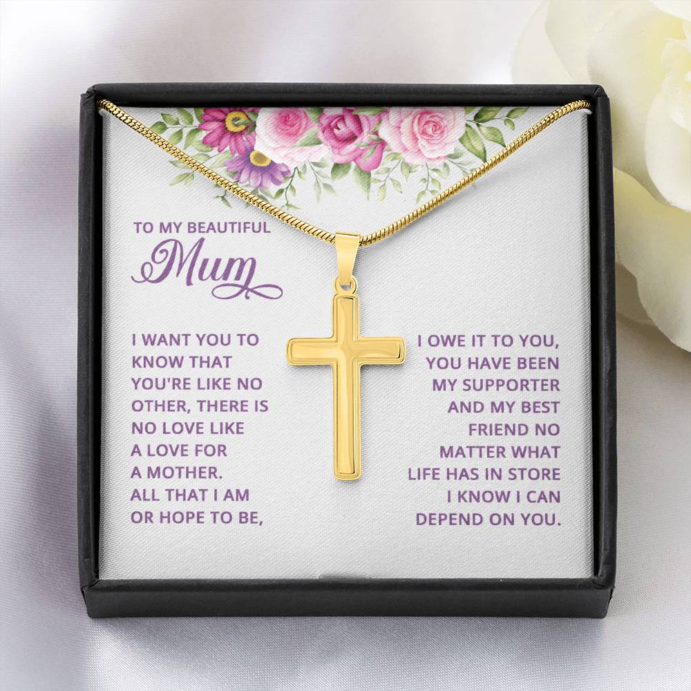 Artisan Cross Necklace - Snake Chain