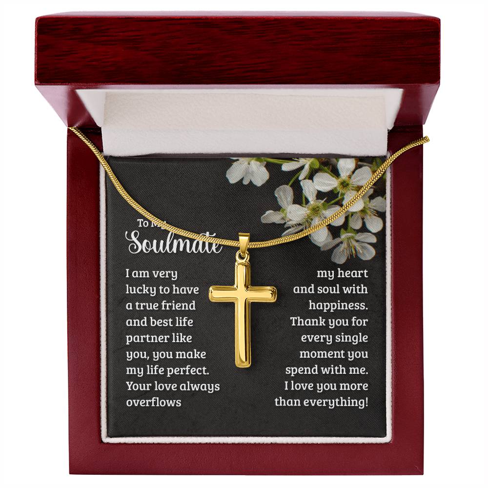 Artisan Cross Necklace - Snake Chain